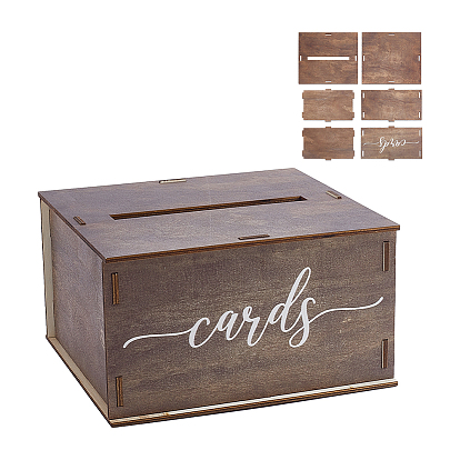Wooden Greeting Card Storage Boxes, Rectangle
