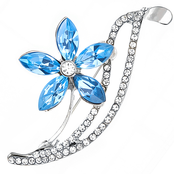 1броши в виде цветка из сплава со стразами, граненые