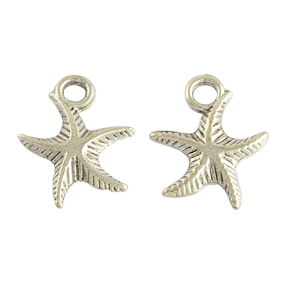 Tibetan Style Alloy Pendants, Cadmium Free & Lead Free, Starfish