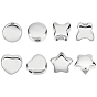 8Pcs 4 Style 304 Stainless Steel Beads, Mixed Shape