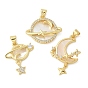 Латунные микро проложить кубического циркония подвески, звезда и луна, с оболочкой, без свинца и без кадмия, долговечный
