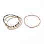 Brass Stretch Beaded Bracelets, Stackable Bracelets, Round