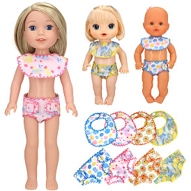 Sous-vêtements et bavoir de poupée en tissu, vêtements de poupée, Convient aux poupées American Girl de 12 pouces