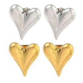 304 Stainless Steel Ear Studs, Heart