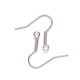 304 Stainless Steel Earring Hooks, Ear Wire, with Horizontal Loop