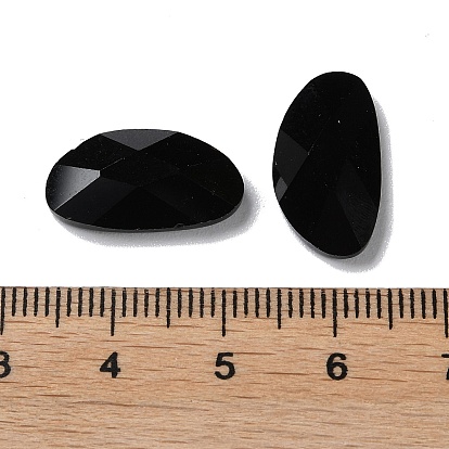 Glass Cabochons,  Faceted, Oval