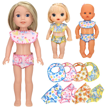 Cloth Doll Underwear & Bib, Doll Clothes Outfits, Fit for 12-inch American Girl Dolls