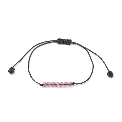 Transparentes Armband aus geflochtenen Glasperlen, verstellbares Armband für Frauen