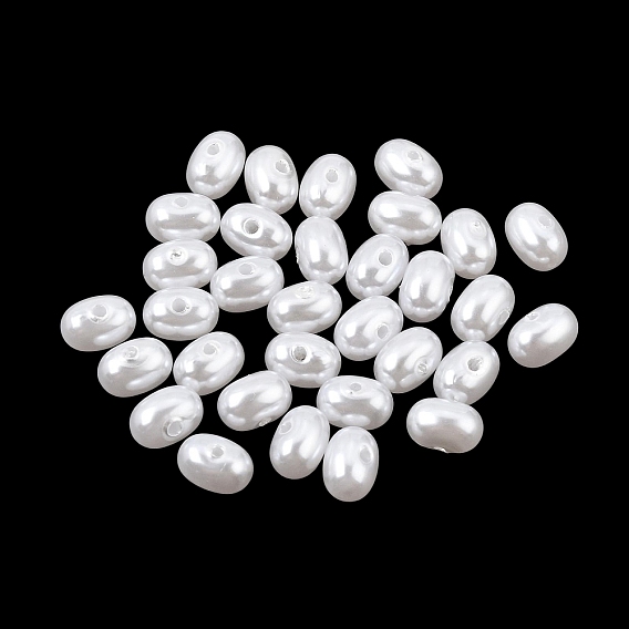 ABS Plastic Imitation Pearl Beads, Oval