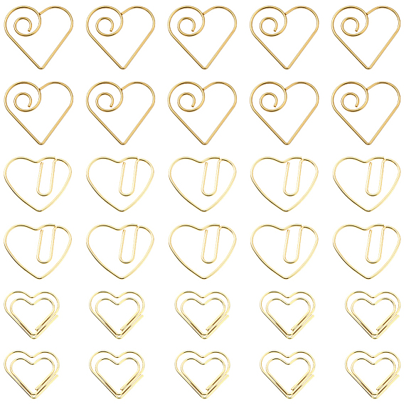 60шт 3 стили сердце железные скрепки для бумаги, забавные закладки маркировочные клипы