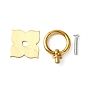 Brass Drawer Drop Pull Rings, Cabinet Pulls Handles, Doorknob Accessories, with Screw, Flower