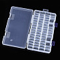 Rectangle Polypropylene(PP) Bead Storage Container, with Hinged Lid, for Jewelry Small Accessories
