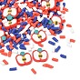 Handmade Polymer Clay Sprinkles Mix, Polymer Clay Cabochons, Apple Slice Shape, for Nail Art & Resin Decoration