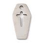 Halloween 201 Stainless Steel Pendants, Coffin with Cross Charm