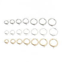 201 Stainless Steel Huggie Hoop Earring Findings, with Horizontal Loop and 316 Surgical Stainless Steel Pin