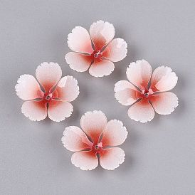 Heat Shrink Acrylic Bead Caps, 5-Petal Flower