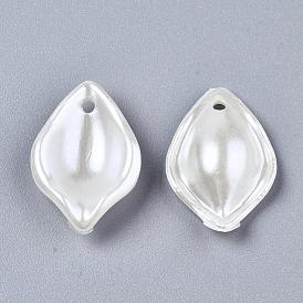 ABS Plastic Imitation Pearl Pendants, Petal