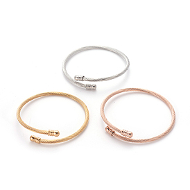 304 Stainless Steel Torque Bangle Sets, Cuff Bangles