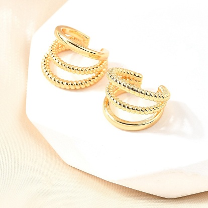 Латунь манжеты серьги, тройной с-образный