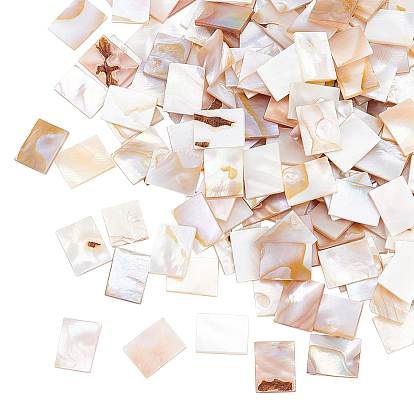 200Pcs Natural Freshwater Shell Beads, Rectangle