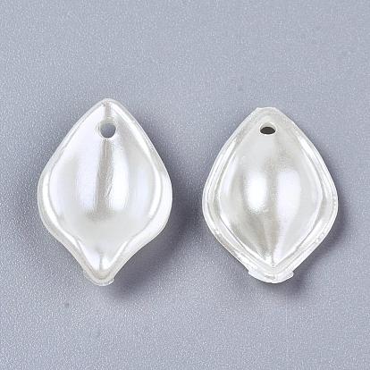 ABS Plastic Imitation Pearl Pendants, Petal