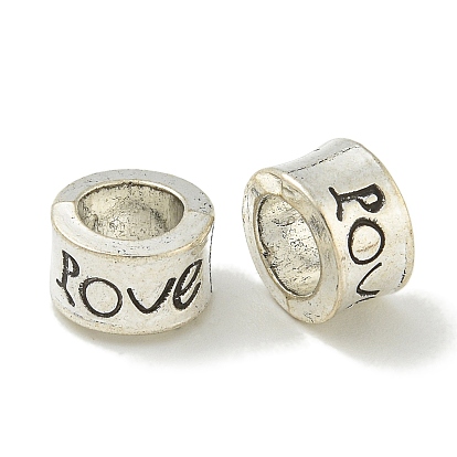 Европейские сплавочные бусины тибетского стиля , без кадмия и без свинца, бусины с большим отверстием, колонка со словом любовь