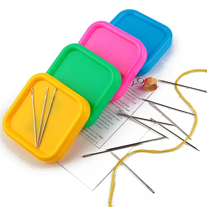 Square Plastic Magnetic Pincushions, Magnetic Needle Keeper, Needle Catcher Holder, for Cross Stitch Tool Supplies