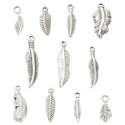 11 шт 11 стили 304 подвески из нержавеющей стали, перо