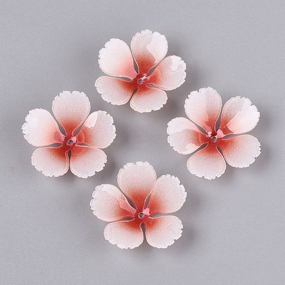 Heat Shrink Acrylic Bead Caps, 5-Petal Flower