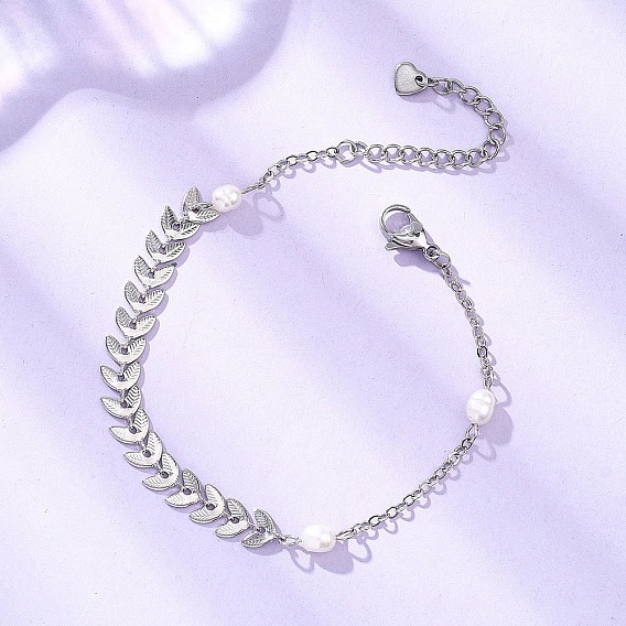 Браслеты из натурального культивированного пресноводного жемчуга, латунные цепочки ручной работы и браслеты-цепочки для женщин