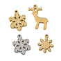 Рождественские 304 амулеты из нержавеющей стали, подвеска олень и снежинка