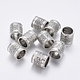 Tibetan Style Alloy Beads, Cadmium Free & Lead Free, Column with Wave Patterns, 14x13mm, Hole: 10mm