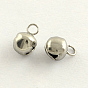 Pendentifs de cloche en inox, accessoires base pour collier, couleur inox, longueur d'environ 8 mm ,  largeur de 5 mm, épaisseur de 5mm, Trou: 2mm