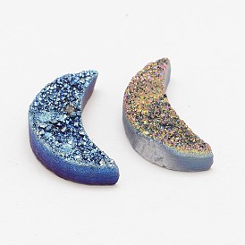 Luna electrochapa cabujones de cristal druzy naturales