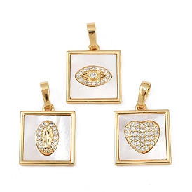 Латунные микропаве прозрачные подвески с фианитом, без кадмия и без свинца, с оболочкой