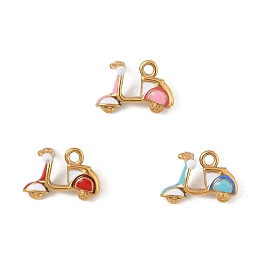 304 нержавеющей стальной эмали подвески, вакуумное покрытие pvd, реальный 18 k позолоченный, мотоцикл очарование