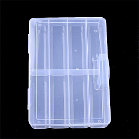 Récipients de stockage de perles en matière plastique, 8 compartiments, rectangle