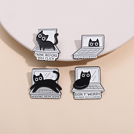Alloy Brooches, Enamel Pins for Women, Cat