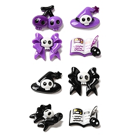 Halloween Series Cute Opaque Resin Decoden Cabochons, Book/ Cherry/Witch Hat