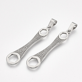 304 Stainless Steel Big Pendants, Wrench Shape