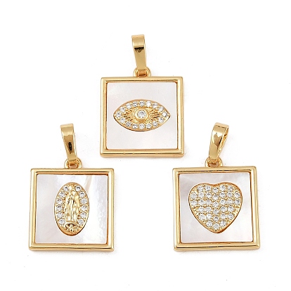 Латунные микропаве прозрачные подвески с фианитом, без кадмия и без свинца, с оболочкой