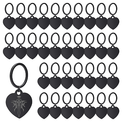 40Pendentifs en aluminium en forme de cœur (pièces), avec porte-clés fendu en alliage