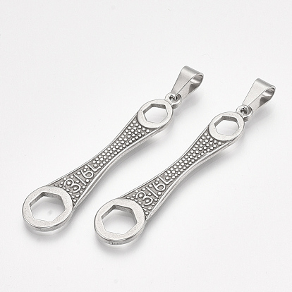 304 Stainless Steel Big Pendants, Wrench Shape