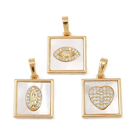 Латунные микропаве прозрачные подвески с фианитом, без кадмия и без свинца, с оболочкой