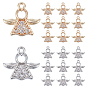 20 шт. 2 цвета стойка покрытие латунь микропаве прозрачный кубический цирконий подвески, долговечный, без кадмия и без свинца, ангельские прелести