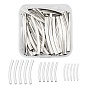 80Pcs 3 Styles Brass Tube Beads, Curved