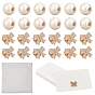 Wedding Card Holder Kit, Including 20Pcs Resin Imitation Pearl Ear Nuts, 20Pcs Bowknot Zinc Alloy Lapel Pins, 30Pcs Rectangle Paper Jewelry Display Cards and 1Pc Square PU Leather Pouches