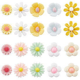 80 шт 10 стили кабошоны из непрозрачной смолы, цветок