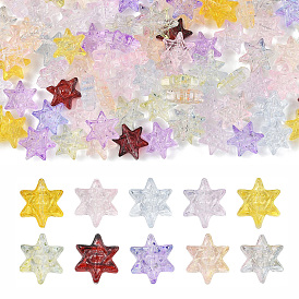 100Pcs Handmade Lampwork Beads, Hexagram