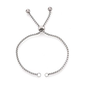 201 изготовление браслета-слайдера из нержавеющей стали, с латунной бисера